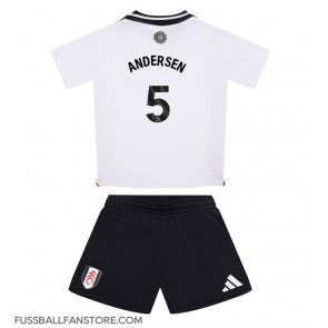 Fulham Joachim Andersen #5 Replik Heimtrikot Kinder 2024-25 Kurzarm (+ Kurze Hosen)